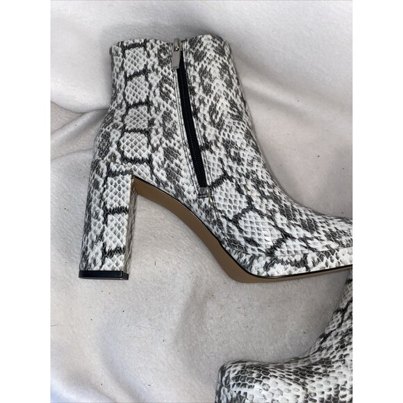 Justfab bootie Snake Platform 10 Animal Ankle Boot Francine Zip Sexy NWOT 8.5 - Picture 6 of 8